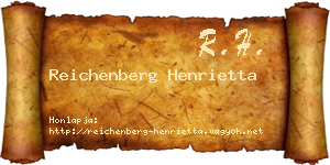 Reichenberg Henrietta névjegykártya